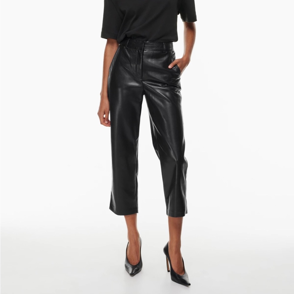 Aritzia Babaton Command Cropped Vegan Leather Pant